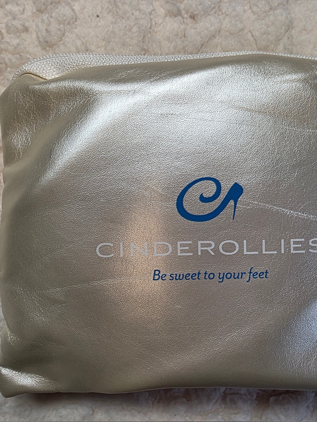 Cinderollies Metallic Foldable Ballet Flats W/ Travel Pouch Size 8.5-9.5 Nwt